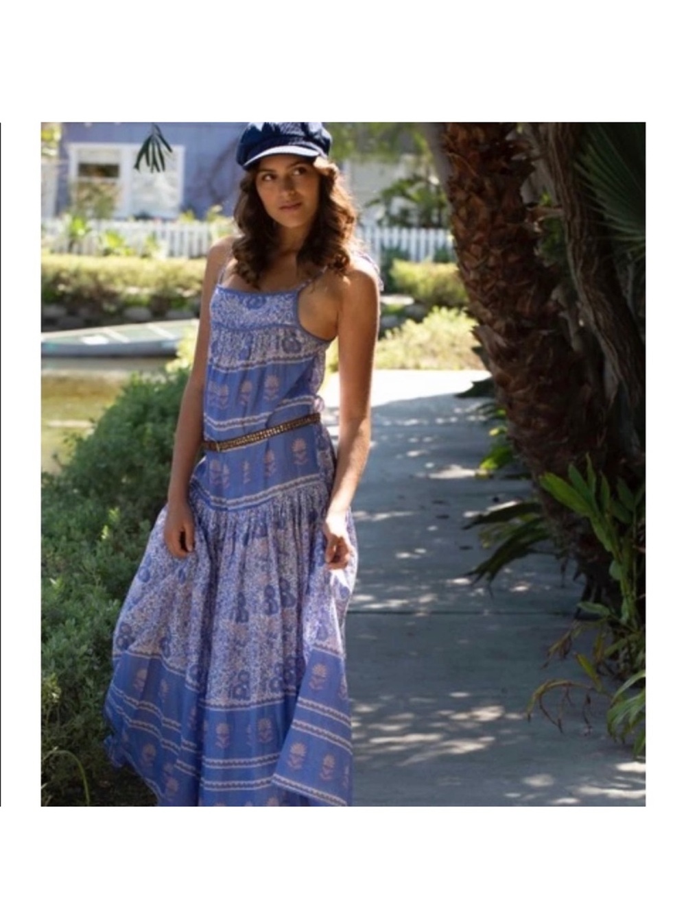 Boho Maxi Dress in Light Blue - Picture 1 of 5